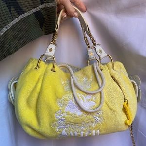 Tropical Vibes Yellow Terry y2k Juicy Couture Satchel Purse